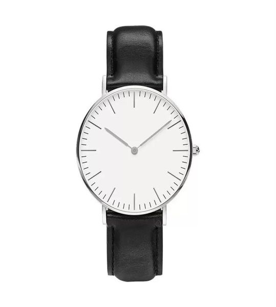 Diseñador Reloj Mens Women Women Fashion Watches Daniel039s Reloj de cuero negro de cuero 40 mm 36 mm Montres Homme264k6793930