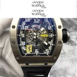 Diseñador Matrete de la marca Luxury Watch Automatic Superclone RM030 Dial hueco de 18K Platino con 12016 Cardcarbon Fiber Sapphire