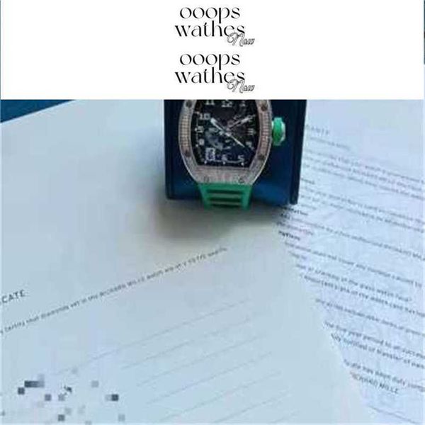 Designer Mens Watch Brand Luxury Watch Automatic Superclone Diamonds 18K White Gold Digne avec double garantie Cardcarbon Fibre Sapphire