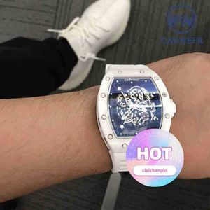 designer herenhorloge uurwerk automatisch luxe CW wit ceamic net ed dezelfde machine