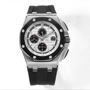 Diseñador Reloj de cuarzo Reloj 44 mm Dial de cerámica Case de acero inoxidable Correa de goma A Luminiscent Waterp Wotst Box Dhgate Watch Montre de Luxe Watch