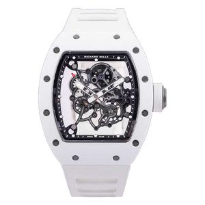 Designer herenhorloge dameshorloges Hoge kwaliteit horloge RM055 Wit keramisch materiaal Handmatige manipulator Heren 44 mm