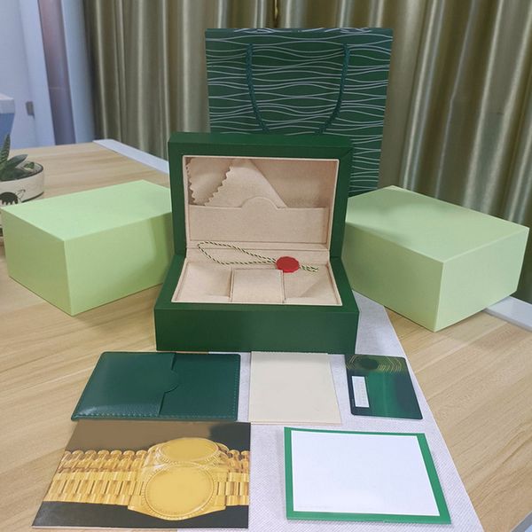 boîtes de montres pour hommes de créateurs Dark Watch Dhgate Box Cadeau de luxe Woody Case pour montres Yacht Watch Dweller Booklet Card Tags et Swiss Explorer Boxes boîtes mystères lb