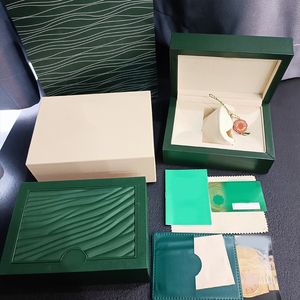 Designer Mens Watches Boxes Gmt Dark Green Watch Dhgate Box Luxe cadeau Woody Case For Watches Yacht Watch Booklet Card Tags en Swiss Watches Boxes Mystery Boxes U1