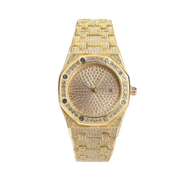 Diseñador Relojes para hombre Moda Diamante Iced Out Reloj Hip Hop de alta calidad Oro rosa Reloj plateado