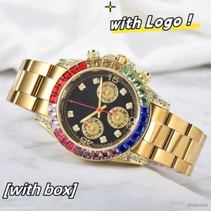 Designer herenhorloges heren Horloge van hoge kwaliteit Quartz Rainbow Diamond Horloges Keramisch horloge Mode Klassieke stijl Roestvrij staal met doos en saffier Horloges
