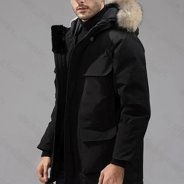 Designer-Winter-Pufferjacke für Herren, modischer Parka-Mantel für Herren, wasserdicht und winddicht, hochwertiger Stoff, dicker Schal mit warmer Jacke