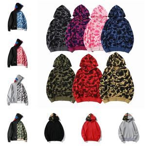 Designer Hommes Femmes Sweat à capuche Modèle de requin populaire Sportwear Camouflage Zip Up Sweats à capuche de haute qualité Pur coton Taille de la veste M-XXXL