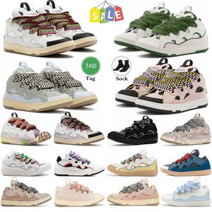 Diseñador para hombre, mujer, zapatos casuales de lujo, zapatillas de deporte en relieve, piel de becerro clásica, raya, algodón elástico, bajo, blanco, marfil, azul, verde, azul, gris, plataforma de goma superior 36-46