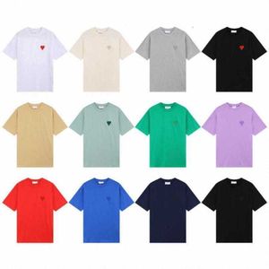 Amishirt Diseñador Hombres Mujeres Francia Camiseta de lujo Moda Un patrón de corazón Camisetas casuales Camisetas Hombre Ropa Manga corta Amisweater Amiclothing