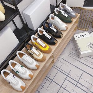 Designer Heren Dames Casual schoenen Flow Nylon Runner in suede veter omhoog sneaker met zachte bovenste rubberen honing rubberen golven zool heren schoenen veter omhoog sportschoenen