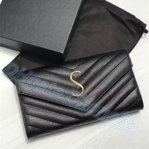 Designer mens femmes caviar long portefeuille porte-cartes porte-clés porte-cartes de luxe Mini enveloppe Portefeuilles avec boîte porte-passeport de qualité supérieure cartes porte-monnaie en cuir