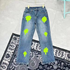 Designer Heren Dames Chromees Paarse Jeans Mode door Hart Broek Cross Casual Streetwear1j83