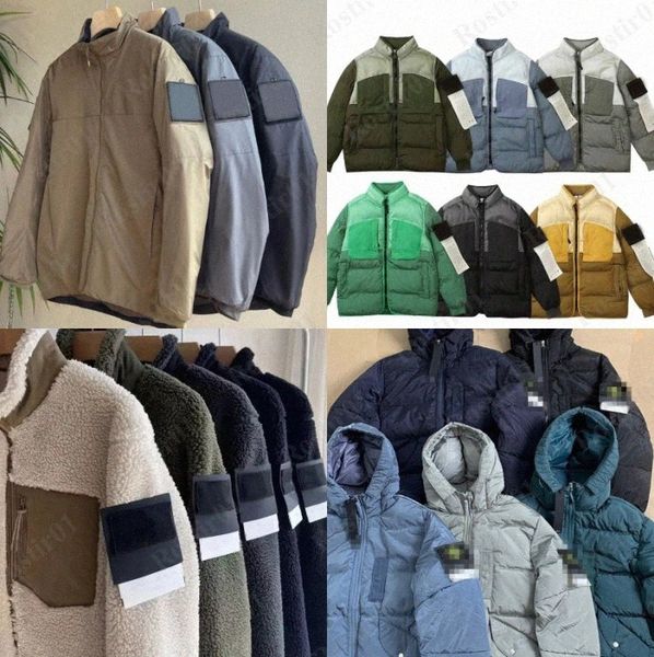 Designer Hommes Femmes Stones Veste Down Cargo Veste Manteau Marque Brassard Bandoulière Tendance Hiver Down Badge Chaleur Coton Extérieur Island