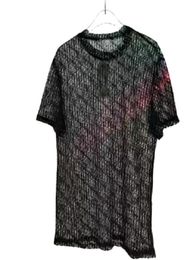 Designer Mens Womens Seethrough T-shirts Luxurys Summer Lace 3C Lettre d'impression Tshirt de mode française Tees Street Short Sleeve T5744210