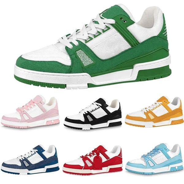 Diseñador para hombre para mujer zapatilla de deporte Virgil zapatos casuales Denim lienzo cuero Abloh blanco verde rojo azul letra superposiciones plataforma zapatillas bajas tamaño grande 11