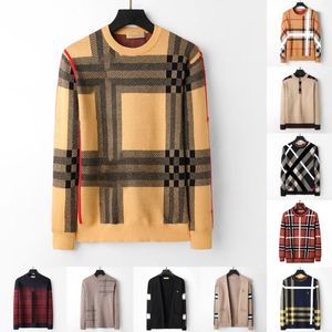 Designer Mens Femmes Pull Noir et Blanc Jaune Café Tricot Laine Chaud Classique Plaid Stripe Marque Vêtements Mode Casual Manches Longues Pull De Luxe M-3XL