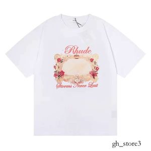 Designer Mens Womens T-shirt Rhude Shirt Mens for Man Rude T-shirt 23SS Luxury Casual Fashion Breatchable Street Casual Casual Sleeve Beach Style Coton Printing 650