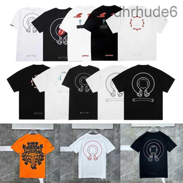 Designer Hommes Femmes T-shirts Summer Loose Marque avec Ch Imprimer Lettres Vêtements T-shirt Classique Luxurys Tee Casual Pur Coton Femme Top Manches Courtes Tailles Asiatiques T153