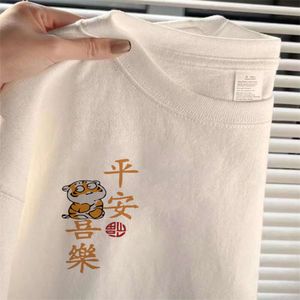 Designer Mens Womens T-shirts t-shirts chinois coton manche courte été nouveau couche-col lâche blanc noir décontracté petit tir de fond 183