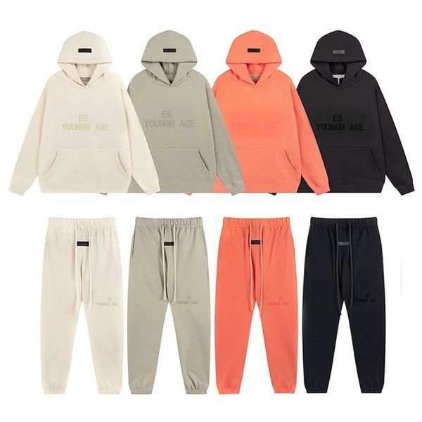 Designer Hommes Femmes Survêtements Sweats à capuche Petit logo Noir Orange Kaki et abricot Couleur Pull Tech Polaire Terry Tissu Casual Street Loisirs Mode Streetwear