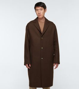 Designer Mens Wool Blends Fashion Long Coats Men Herfst Outerwear Loro Piana Navette Cashmere Coat met 3 stks knop