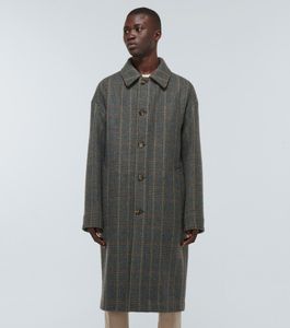 Designer Mens Wol Coats Fashion Long Coats Men Men Autumn Outerwear Loro Irvine Controleerde Cashmere Coat Piana met 5 stks knop
