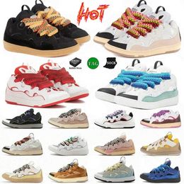 Designer Mesh à lacets chaussures Style des années 90 Sneakes extraordinaires Sneakers en cuir en relief Mentes pour femmes en Nappa Calfskin Shoe Rubber Plateforme Sole Lanviins avec boîte