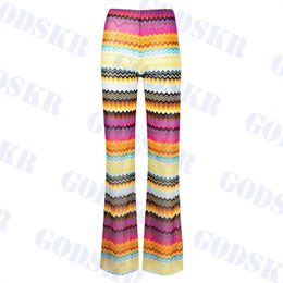Pantalones de malla de diseñador Traje de baño Pantalón de playa estampado colorido para mujer Pantalón transpirable de verano
