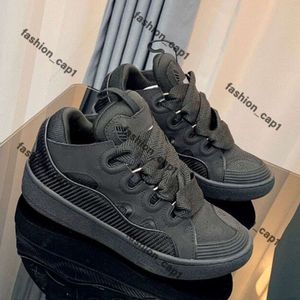 Designer Mesh tissé lacet-up Lanvine Chaussures pour hommes en caoutchouc semelle EMED Graffiti Platform Shoe Cuir Curb Mandons Lanvis Sneakers Trainers Lavines BSOSE 561