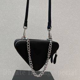 Designer Messenger Bag Fashion Handtas Dames Triangle Bag Dubbele laag Afneembare ketting Mini eenvoudig en veelzijdig 17cmx12cm