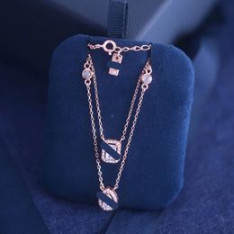 Designer Messik Series Pendants Colliers pour les femmes S925 Silver 18K Rose Gol Geometric Diamond glissant trois diamants Bijoux populaire Collier de luxe Collier Collier
