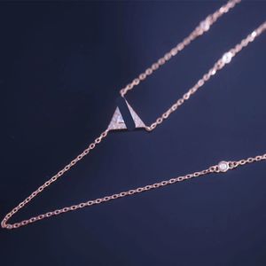 Ontwerper Messik -serie hanglagers kettingen voor vrouwen klassieke S925 Silver 18K Rose Gold Geometric Sliding Three Diamond Popular Sieraden Luxe ketting Gift