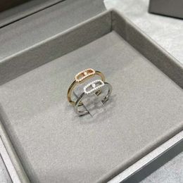 Designer Messikas Jewelry 2024 Nouvelle édition de précision MEI Famille Sliding Hollow Band Diamond Ring Fashion Single Mens personnalisé et paire de femmes