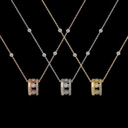 Designer Messikas Jewelry Yajin Bijoux Messis Family Cylinder Trois Collier de diamant coulissant Collier pour femmes