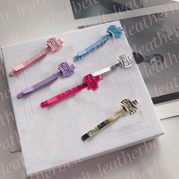 Barrettes en métal de styliste avec lettres classiques, pinces à cheveux, mode fille arc-en-ciel, épingle à cheveux de marque décontractée, accessoires pour cheveux