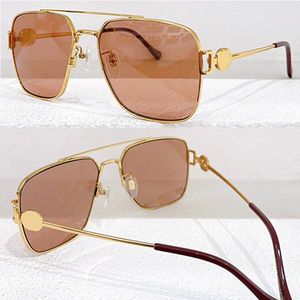 Designer Metal Frame Lunettes de soleil 1322 Mens Light Brown Lenses Metal Leg Thin Frame Lunettes de soleil Womens Hardware Fashion Brand Lunettes