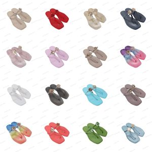 Designer Miller Toy Buch Slipper Fashion 2024 Summer Sauqre Toe Dames Slippers Jelly Silicone Soft Sandals Lederen platform Zomerstrand roze bruine glijbanen