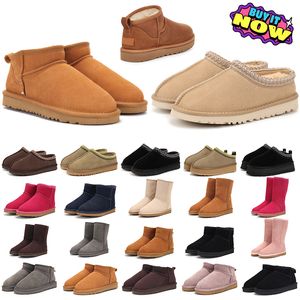 Designer Mini Bottine Australie Tazz Tasman Pantoufles Hommes Femmes Enfants Plate-forme Appartements Bottes Diapositives d'hiver Kaki Rose Classique Ultra Neige Bottines d'extérieur Baskets