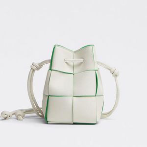 Designer Mini Cassette Bucket Bag Intreccio Smand Leather Crossbody Tassen Top Kwaliteit Luxe Zwart groene portemonnee voor vrouwen met doos