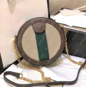 Ontwerper Mini -kettingzakken Handtassen Hoogwaardige Luxe lederen Cirkel Purse Ronde Schoudertas Hart Vrouwen Ketting Kruis Body Messenger Wave Corsbody Dicky0750