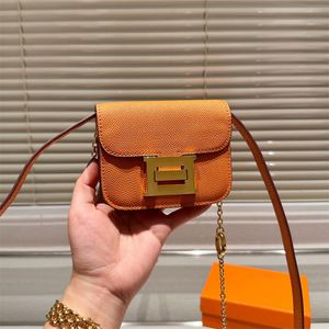 Mini bolso cruzado de diseñador para mujer, billetera, bolsos de hombro con cadena Epsom, tamaño 12,5 cm, bolso cruzado de moda de piel de vaca de estilo francés con caja