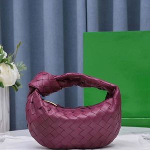 Designer-Mini-Handtasche für Damen, goldfarben, mit leerem Reißverschluss, echtem Leder, gewebter Knotengriff, HOBO-Damenhandtasche mit Staub- und Geschenkbeutel