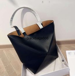 Designer Mini Glossy Cow Leather Fold Sacs Tote Femme Femme Luxury Travel Travel Shopping Puzzle Hands Sac à main