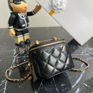 Diseñador Mini bolso de maquillaje Bolso de cadena de piel de becerro 11 cm Bolso de lápiz labial de lujo Bolso de hombro de alta imitación con caja ZC090