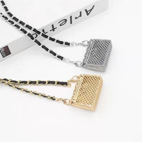 Diseñador Mini Bolsas de metal Cadena de perlas Crossbody Cintura Moda Pequeño cuadrado Hombro Monedero Collar Bag2772