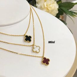 Diseñador mini collar de collar de camarero diseño de moda de color trébol de 18k dorado acero inoxidable joyas de lujo amantes de la pareja del regalo del regalo bodas