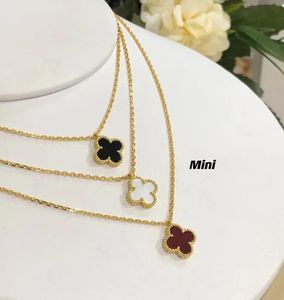 Mini collier de styliste Van Clover, Design de mode, breloque 4trèfle, or 18 carats, bijoux de luxe, amoureux, cadeau de couple, mariage pour dames