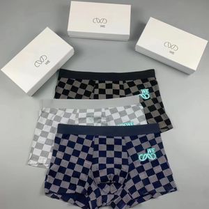 Ontwerper gemengd 3 kleurenlot Herenondergoed Onderbroek Boxer Biologisch Katoen Shorts Modal Sexy Homo Mannelijke Boxers Ademend Nieuw Mesh Herenondergoed Met doos Maat L-3XL