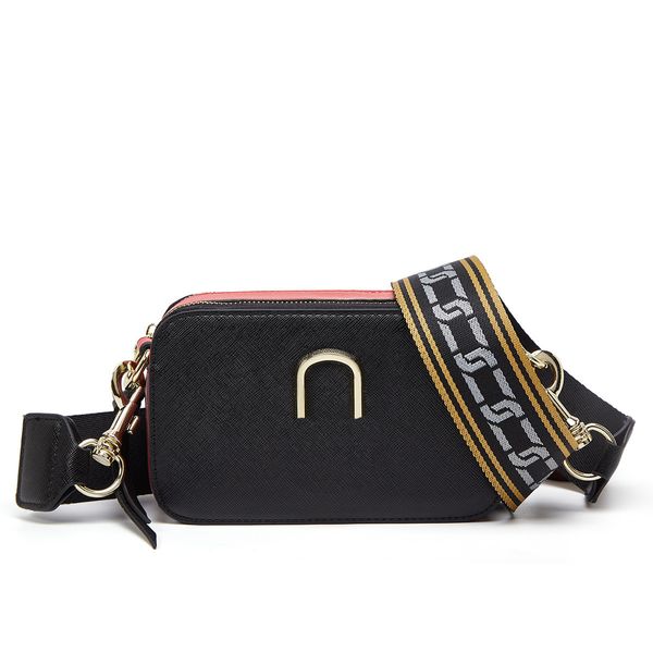 diseñador mj Bolso a presión multicolor DTM Marcas de letras famosas Jaco Pu bolso bolso Bolso de hombro con correa ancha para mujer Bolso con correa de cuero de moda Monedero con correa de alta textura